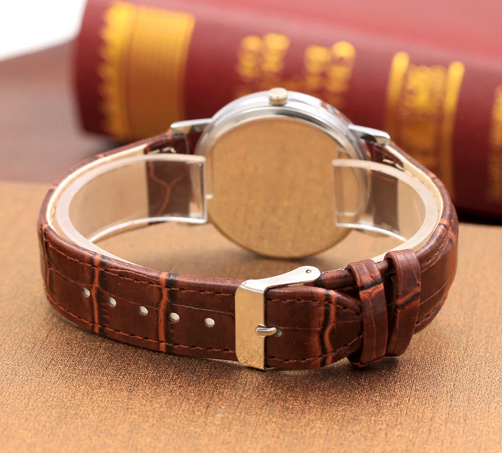 Модные Повседневные кварцевые часы мужские роскошные деловые с кожаным ремешком