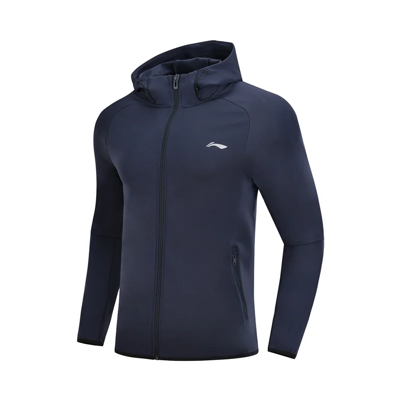 Li-Ning мужской тренировочный свитер из 91% полиэстера и 9% спандекса, удобная спортивная верхняя одежда с подкладкой AWDN345 MWW1418 - Цвет: AWDN345-2H