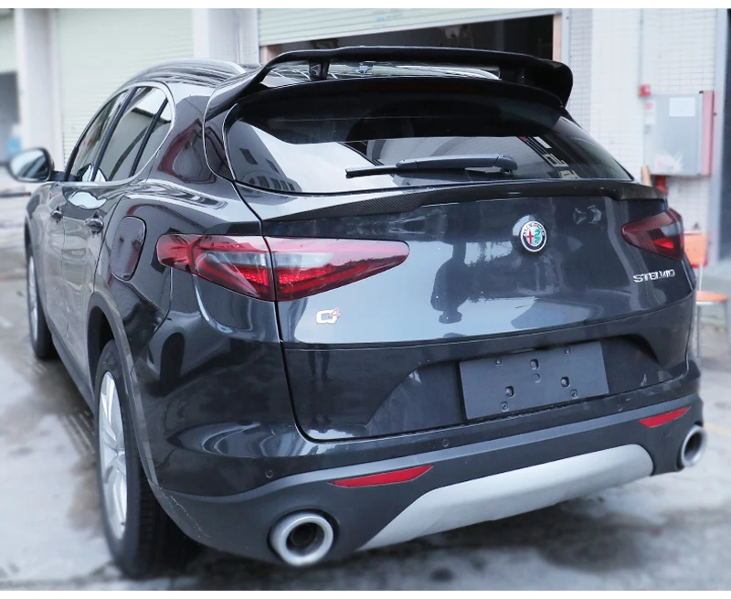 Для Alfa Romeo Stelvio спойлер из углеродного волокна задний спойлер багажника черный отделка Quadrifoglio Verde
