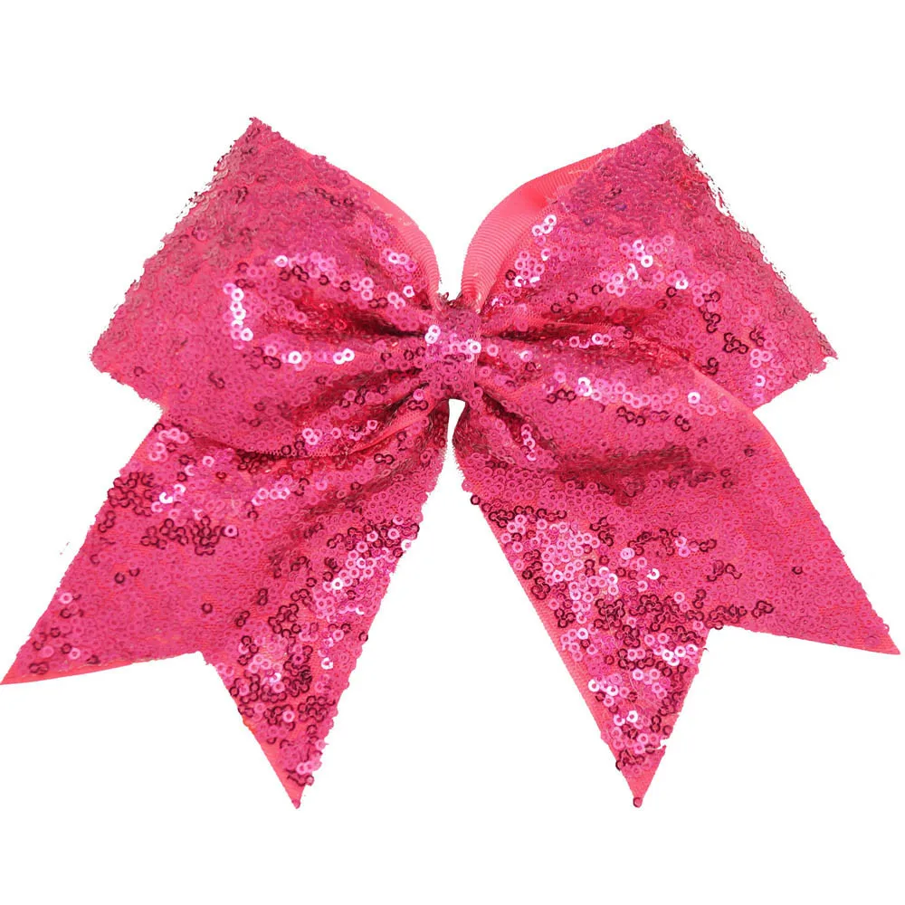 2 шт./лот 8 ''большая блестка Cheer банты с эластичными лентами бутик девушки ленты Cheer лук с полными блестками Bling аксессуары для волос