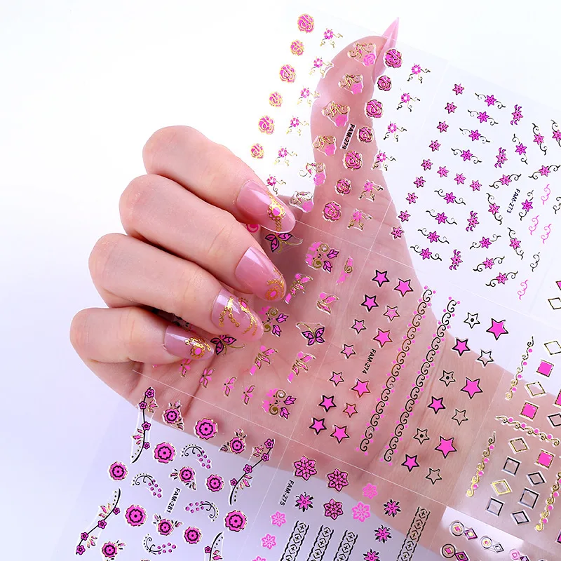 High quality 30 sheets 3D Design decal nail art decorations Transfer stickers Decals manicure supplie tools | Красота и здоровье
