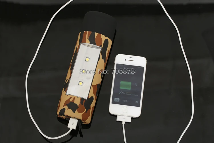Ручной фонарик зарядное устройство USB для телефона походная лампа аварийное 2000