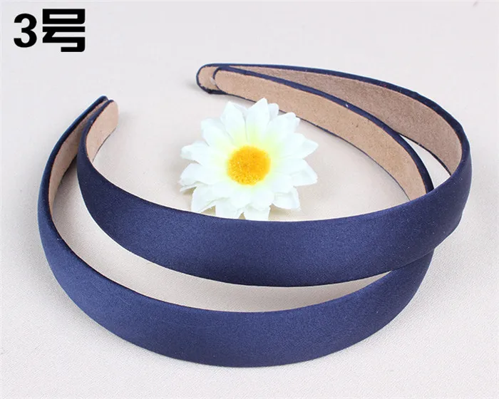 Атласные головные ободки повязки для волос шириной 2 см простой цветной обруч с