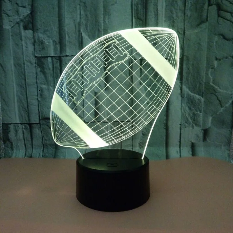 

Rubgby football LED lamp Multi-colored Acrylic Light Creative gift Home Furnishing 7 color change