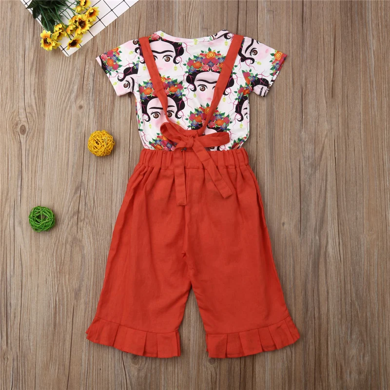 Летняя одежда для малышей комплекты одежды из 2 предметов маленьких девочек