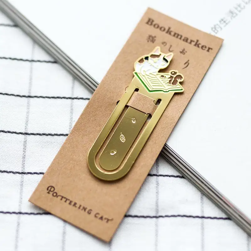 Kawaii школьные принадлежности Забавный Bookmarks для книг милые скрепки музыка металлический книжный маркер Закладка дешевые-школа-канцелярские принадлежности - Цвет: J