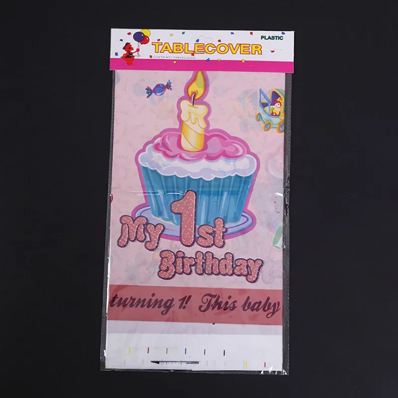 

My 1st Birthday Pink Tablecloth Decoration Boys Girls Kids Favors Table Cover Baby Shower Events Party Maps 1PCS/LOT