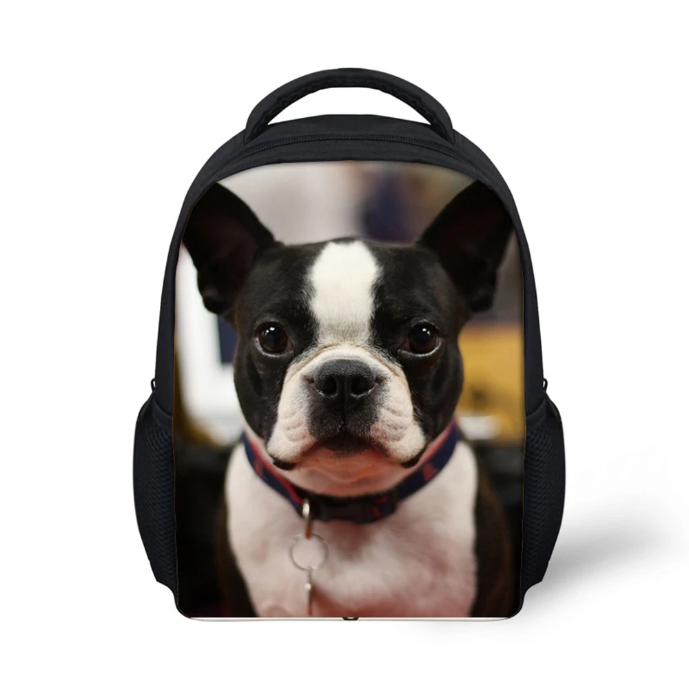 Школьный рюкзак с принтом щенка Бостон-терьера для детей детский Ранец