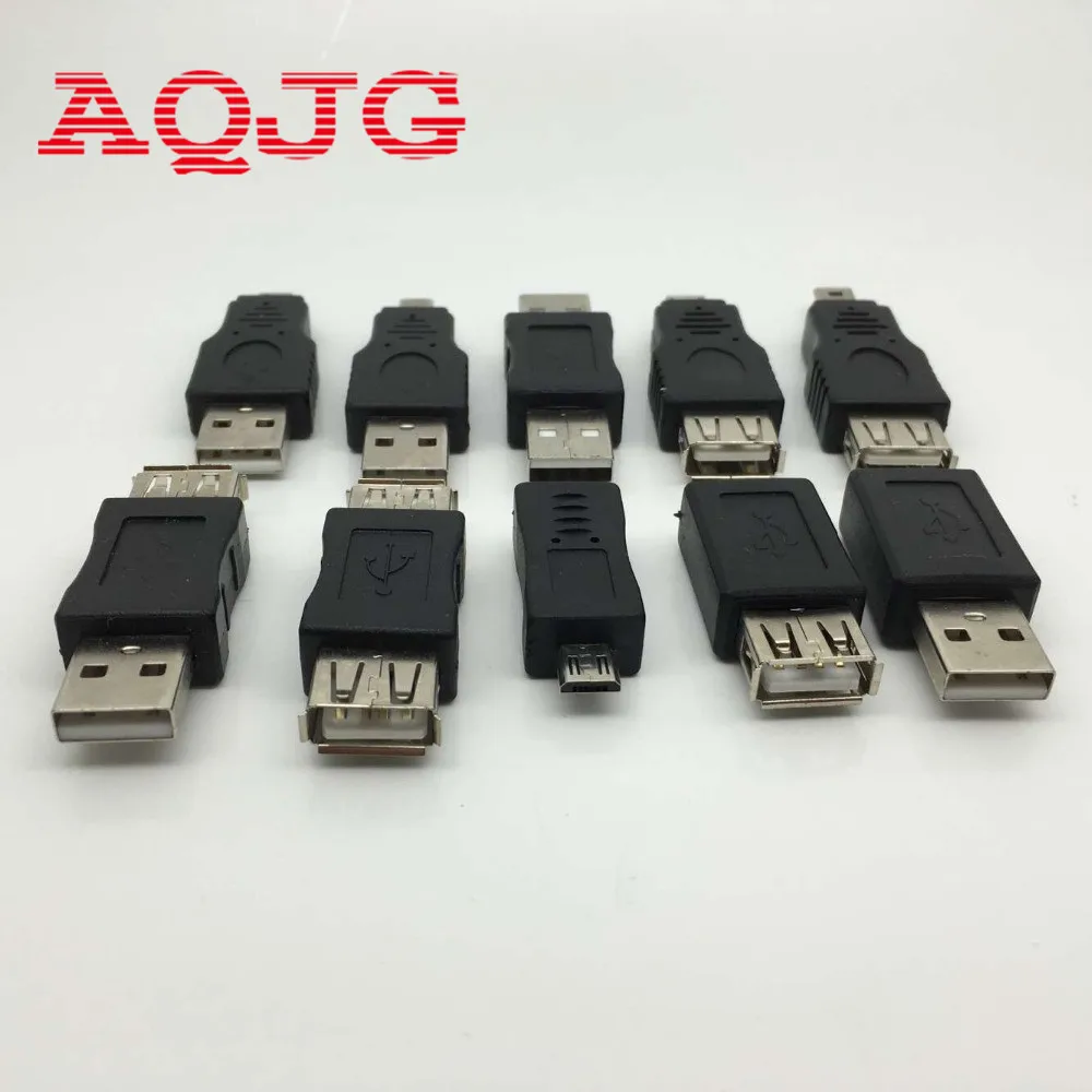 AQJG USB 2 0 UN2F OTG 5pin F/M адаптер конвертер папа к женскому Micro банк питания кабель Imprimante