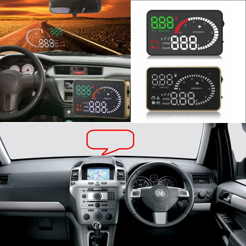 Автомобильный HUD Дисплей для Vauxhall Zafira Mokka Astra Corsa Insignia безопасный экранный