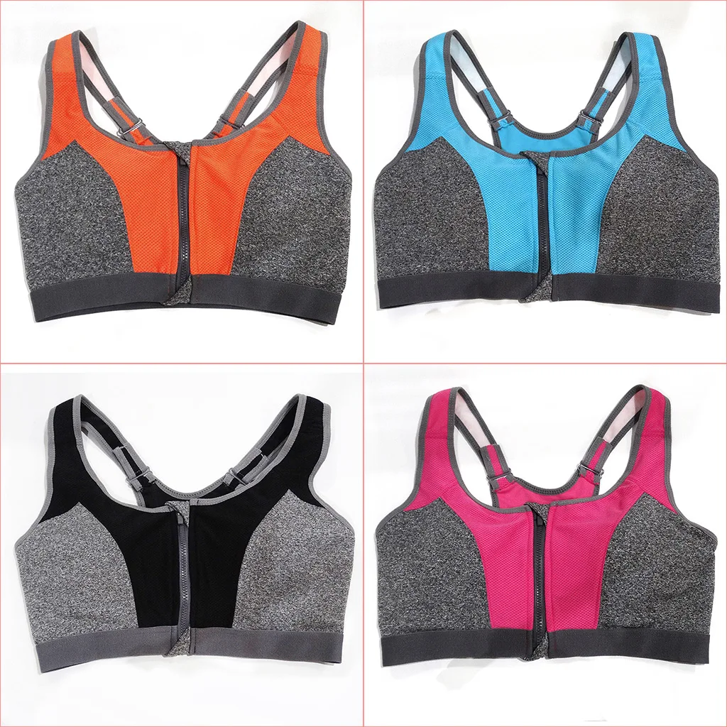 Спортивная одежда на молнии для женщин бюстгальтер йоги фитнеса нашего
