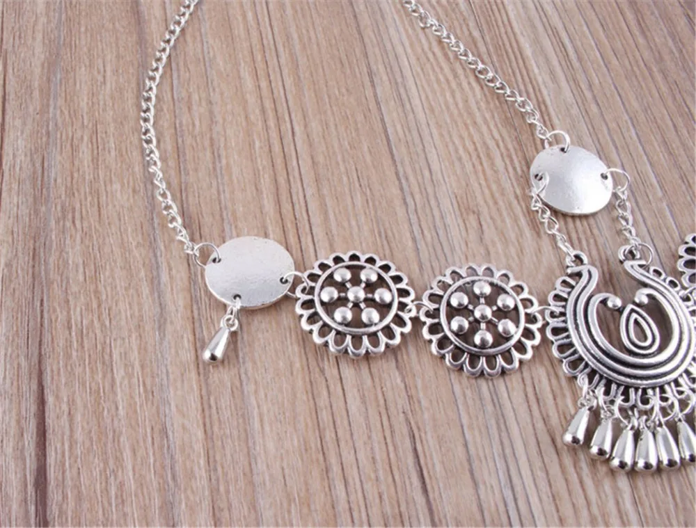 Новый Boho подвески из винтажного металлического Серебрянного Плетеный