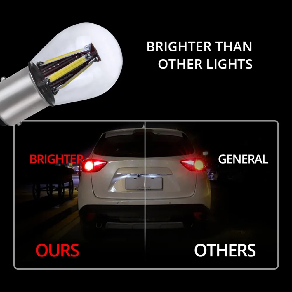 Новейшая светодиодная лампа P21W LED ba15s 1156 с чипом накаливания автомобильная S25