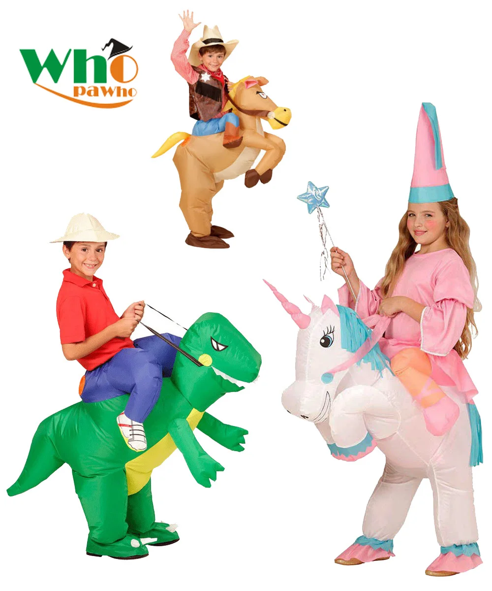 

Animal Inflatable Dinosaur Cowboy Unicorn Costume Christmas Carnival Costume Children's Day Purim Halloween Costume for Kids