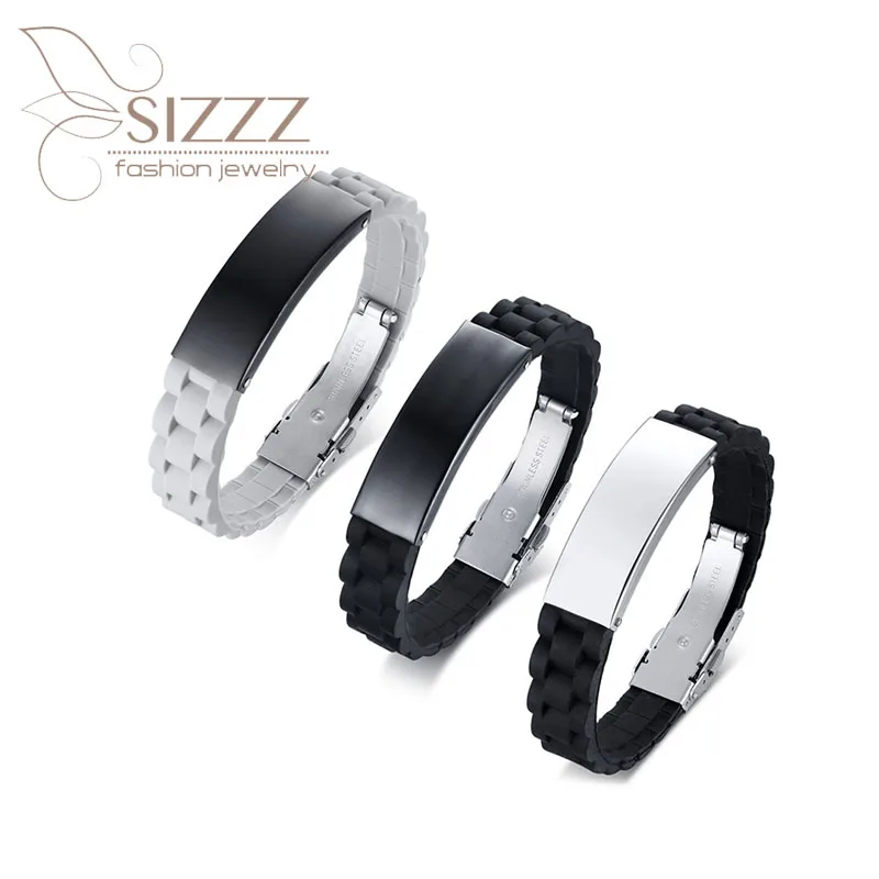 Женский браслет из полированной нержавеющей стали романтичный Силиконовый с