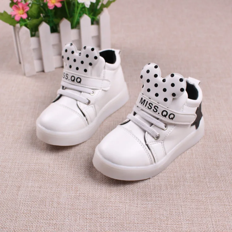 JIANDIAN New children's shoes LED luminous girls' Sports lights baby high hand flashing | Детская одежда и обувь