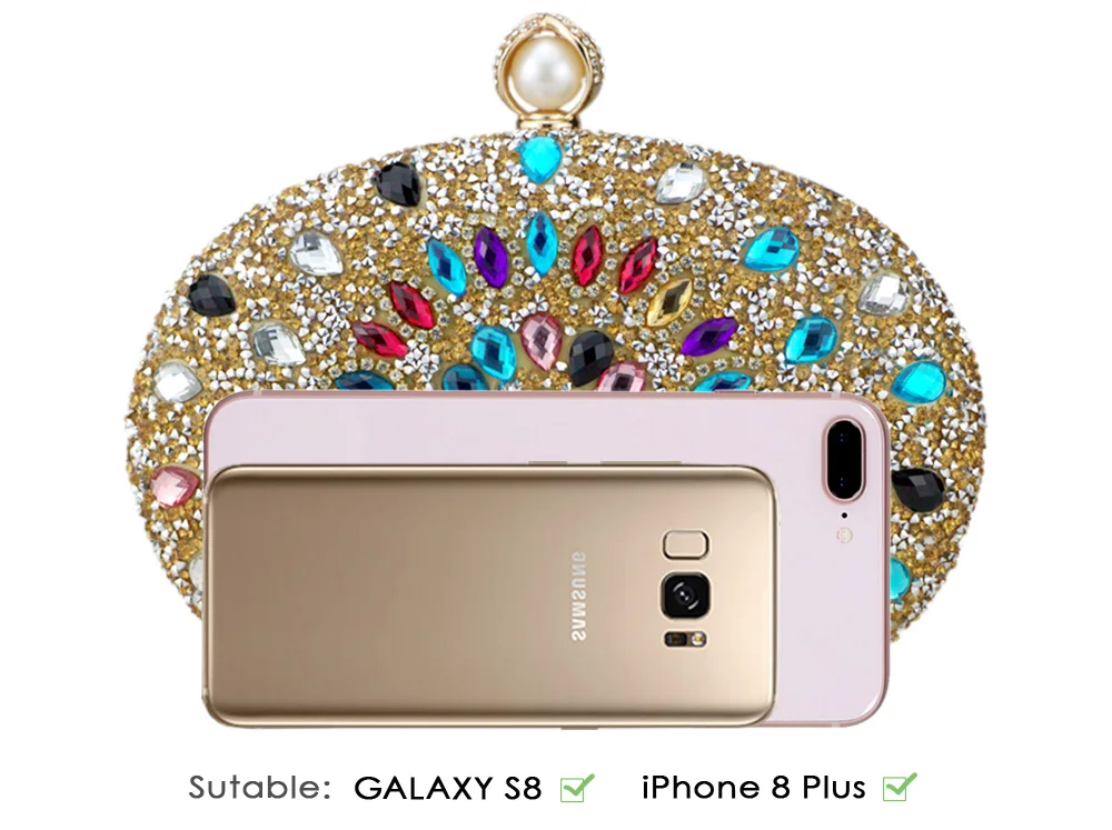 DG PEAFOWL Роскошный Кристалл Цветочный клатч цепь сумка женская свадебная Алмаз Синий Фиолетовый сотовый телефон карман вечерний кошелек сумки