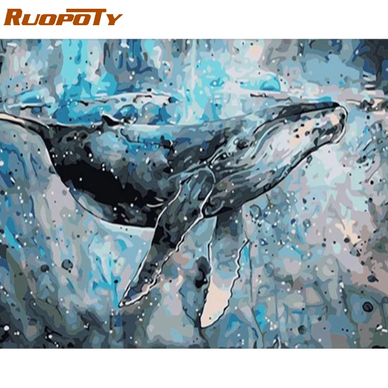RUOPOTY рамка собака Сделай Сам Живопись по номерам животные Комплект домашний настенный художественный Рисунок по номерам Рисование холст картина для домашнего декора - Цвет: 1707