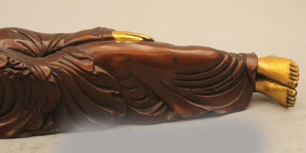 Тибет Буддизм Медь Позолотить Сна Шакьямуни Будда Амитабха Статуя