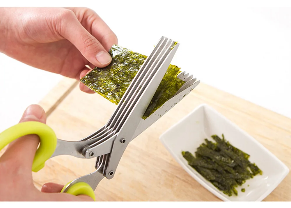 Cushawfamily Новинка 5 слоев нержавеющей стали Кухня нарезанный scallions ножницы с офис измельчения DIY Craft Ножницы