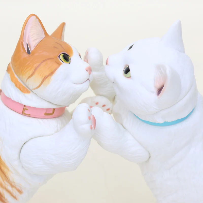 Фигурка кошки из аниме 10 см белая кошка фигурки животных масштаб 1/10 симпатичные