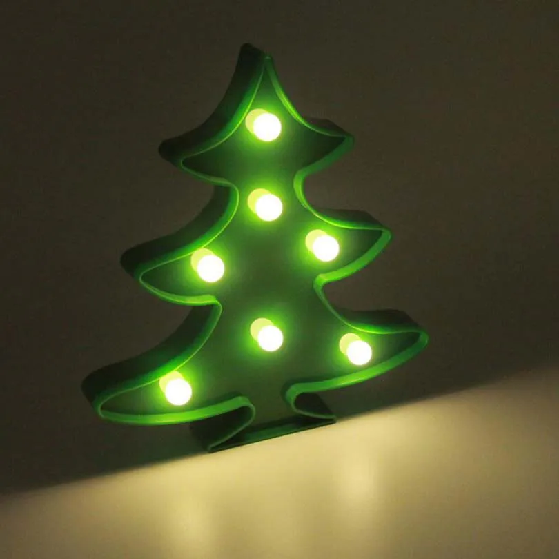 Xmas tree Милый светодиодный ночник с фламинго, единорогом, знак шатра, ананас, кактус, звезда, светильник, настенный светильник, декор с животными из мультфильмов, освещение, подарки - Испускаемый цвет: Xmas tree