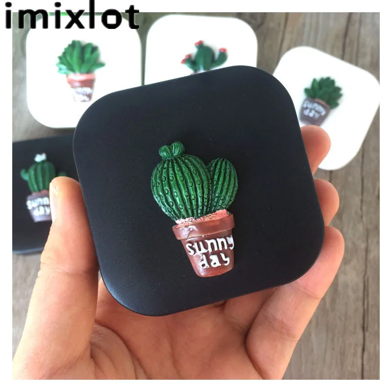 IMIXLOT милый Модный Рисунок кактуса очки для Путешествия контактные линзы коробка