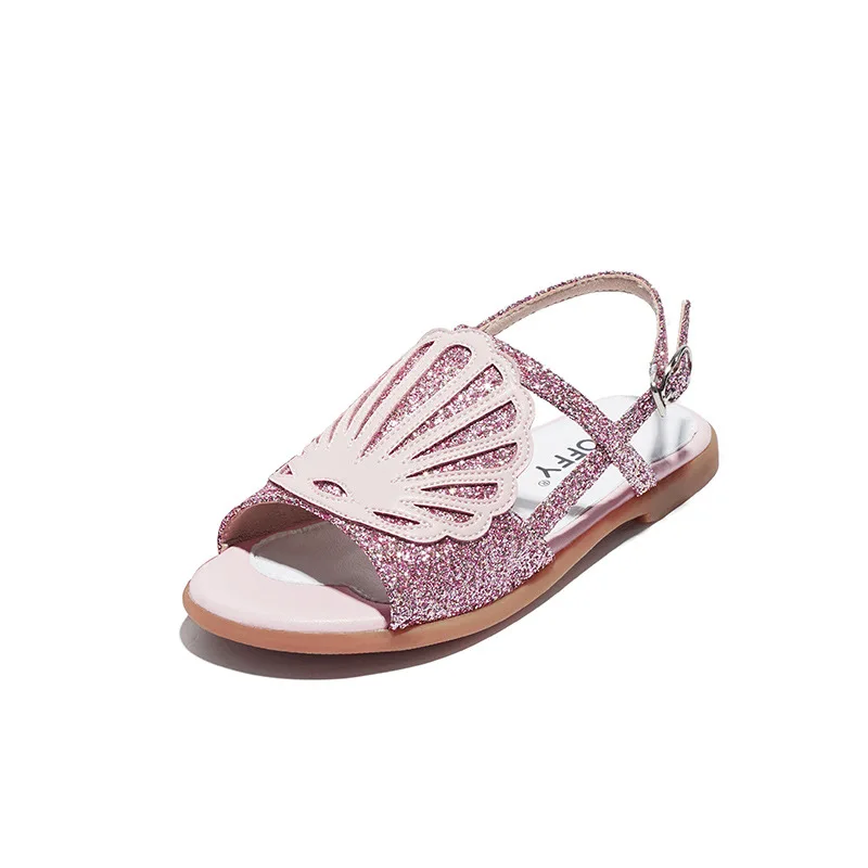 Новинка лета 2019 сандалии принцессы для маленьких девочек детская блестящая