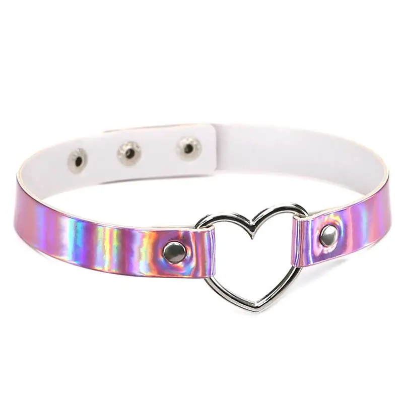 pink Meajoe, модное, сексуальное, панк, готическое, кожаное, сердце, шипованное, колье, ожерелье, 4 цвета, очаровательное, круглый воротник, ожерелье, s, Женские Ювелирные изделия - Окраска металла: pink