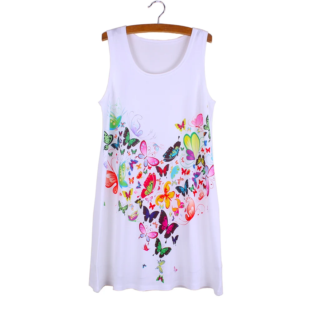 Женское мини-платье с разноцветными бабочками коллекция 2016 года Модные женские