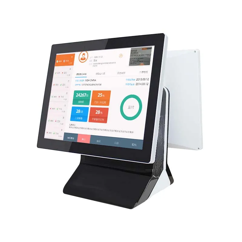 Все в одном pos терминал/barebone pc 15 дюймов дисплей с этикеткой принтера|pos display|all in oneall