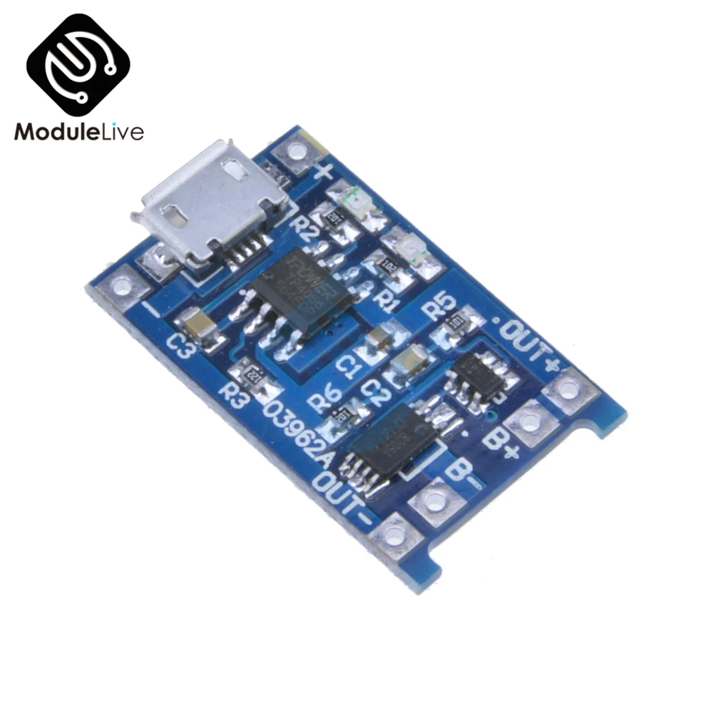2 шт. 5 в 1 а Micro USB 18650 TP4056 модуль зарядного устройства литиевой батареи зарядная