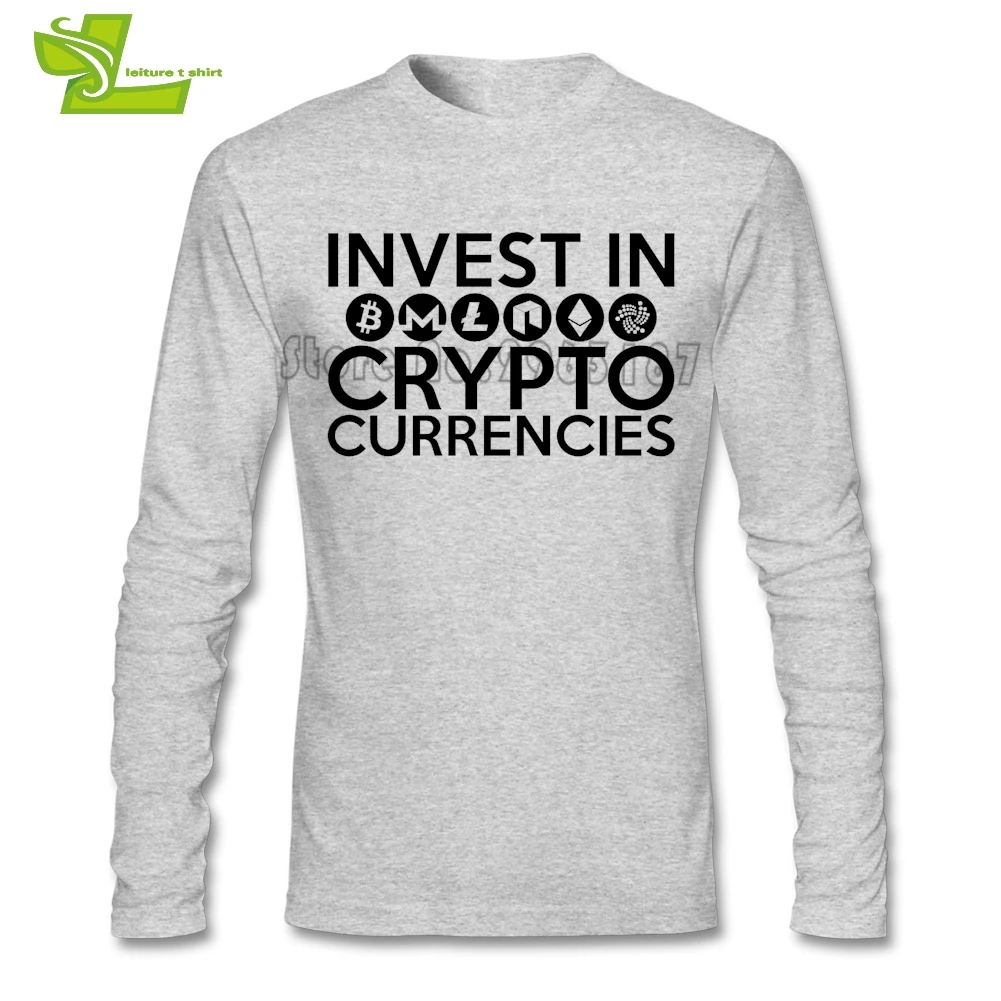 Инвестируйте в криптовалюты эфириум Litecoin Monero Bitcoin Zcash футболка мужская с длинным