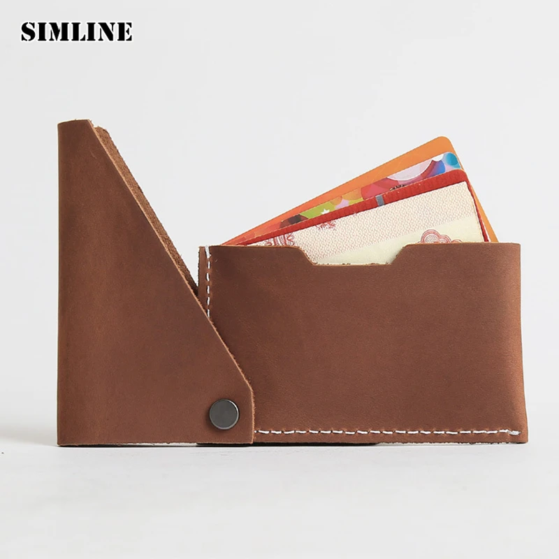 Кошелек SIMLINE мужской винтажный из натуральной воловьей кожи с отделением для