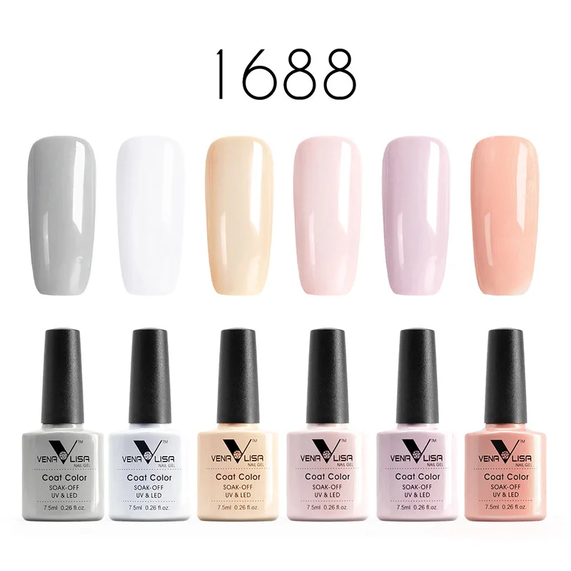 1688 Nail art soak off набор гель-лаков для ногтей VENALISA УФ СВЕТОДИОДНЫЙ Цветной Гель-лак для ногтей верхнее покрытие маникюр гель лак для ногтей гель основа - Цвет: 1688