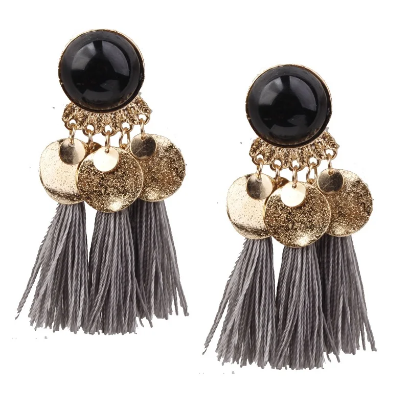 Этнические модные серьги Naomy & ZP богемные с кисточками для женщин длинные висячие