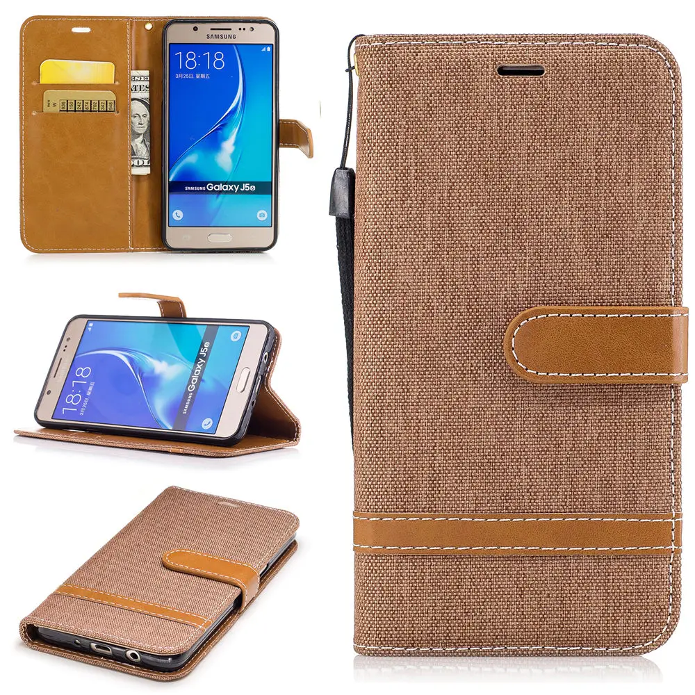 Джинсовый кошелек откидные чехлы книжки для Samsung Galaxy J5 2016 SM J510F (2016) Duos J510FN/DSS J510H/DS