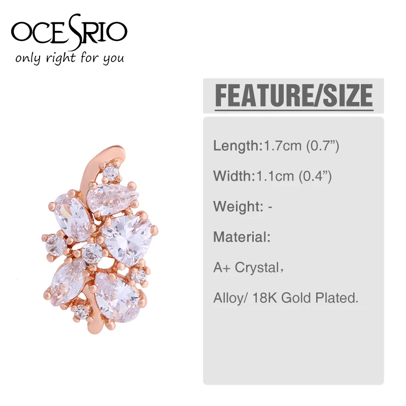 Женские серьги гвоздики из розового золота 585 пробы с фианитами|fashion stud earrings|stud