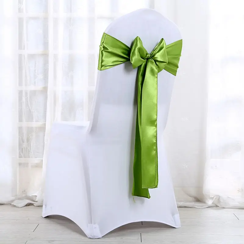 Grass Green WedFavor, 100 шт, изумрудно-зеленый бант на свадебный стул, галстук-бабочка, атласные пояса для стула, вечерние, банкетные, праздничные, гостиничные украшения - Цвет: Grass Green