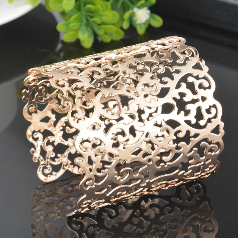 2019 Модный высококачественный браслет из розового золота полый геометрический