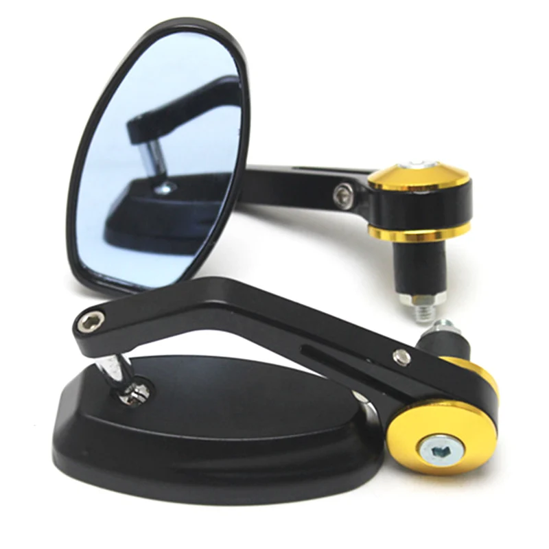 

Hot 1 Pair Motorcycle Handlebar Rearview Aluminum Casing View Side Mirrors for Motorbike JLD
