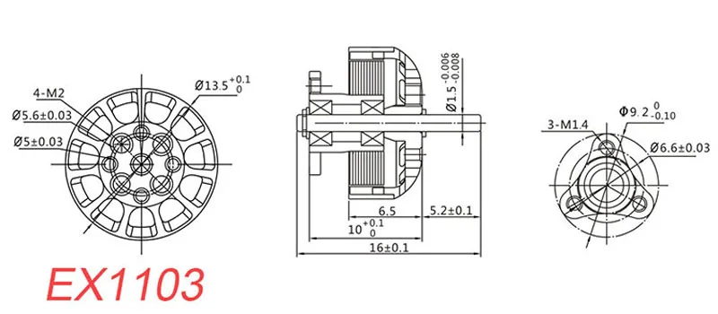 1/4 шт EX1103 2-4S бесщеточный двигатель 6000/8000/12000KV 1 5 мм выходной вал двигателя для RC FPV