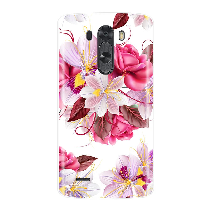 Чехол для телефона для LG G3, Мягкий Силиконовый ТПУ чехол с милым котом и цветами для LG G3 D850 D851 D855, чехол