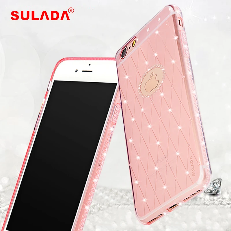 чехол на айфон 6s 6 plus со стразами SULADA Роскошные силиконовый бриллиант блеск чехлы