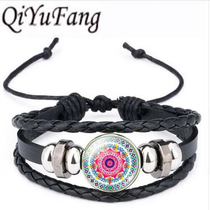 

Qiyufang steel Color Jewelry Mandala Henna Stud Bracelet Bangle OM Symbol Buddhism Zen Online Shopping India 2017