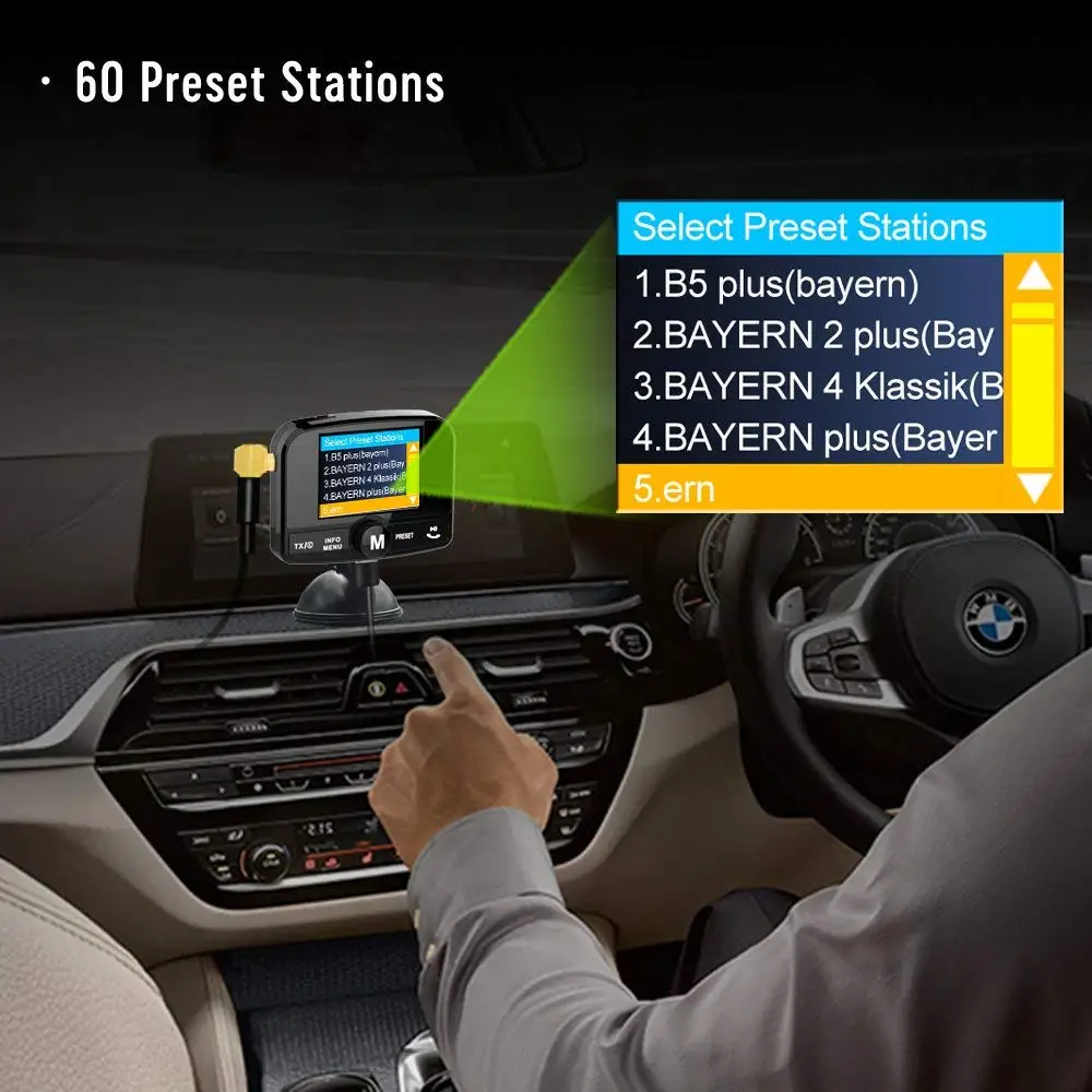 DAB беспроводной Bluetooth Fm Автомобильный передатчик и Dab автомобильный