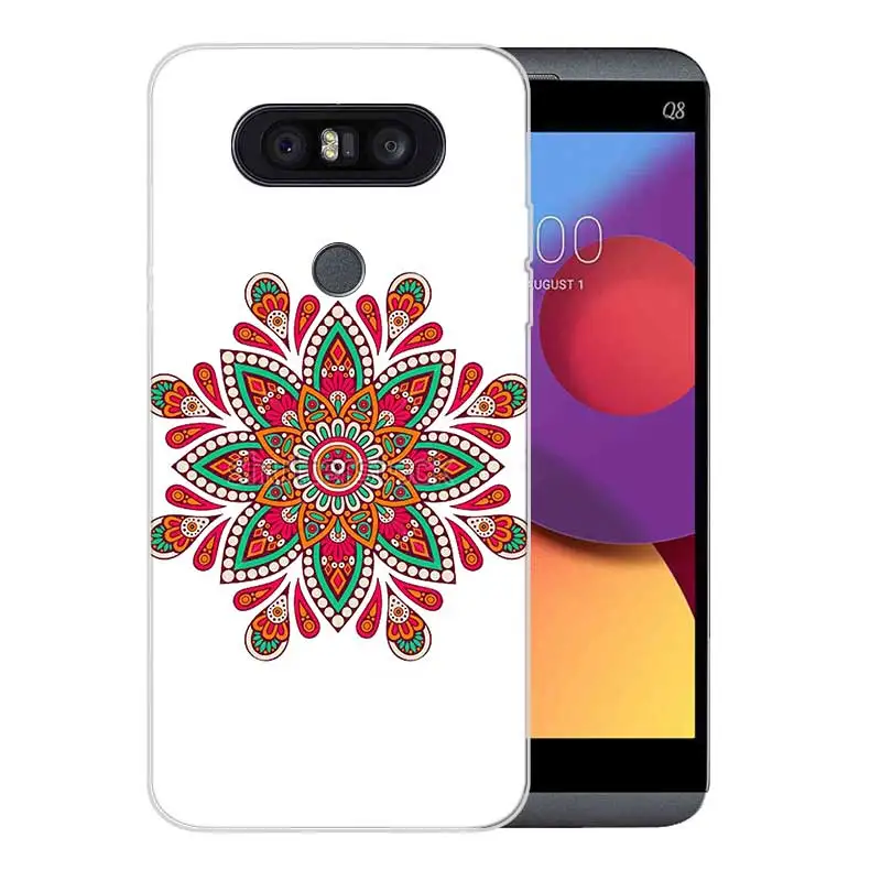 Painted Pattern Soft Rubber TPU Case For LG Q8 Q7 Q6 G6 G7 G5 G4 V40 V30 V20 V10 Transparent Cover Flower Mandala Henna |
