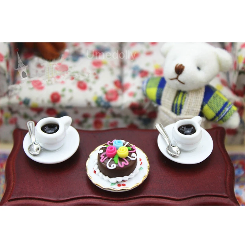 1 Набор Мини кофейная чашка + ложка для куклы Blyth Barbies 1/6 кукольный домик