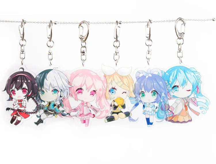 Мультфильм Luo Tianyi Hatsune Мику акриловый брелок Yuezheng Ling Yan He Yuezheng Longya милый смешной кулон брелок Llavero детская игрушка