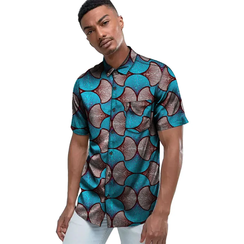 2018 летние модные мужские рубашки с принтом в африканском стиле Праздничная